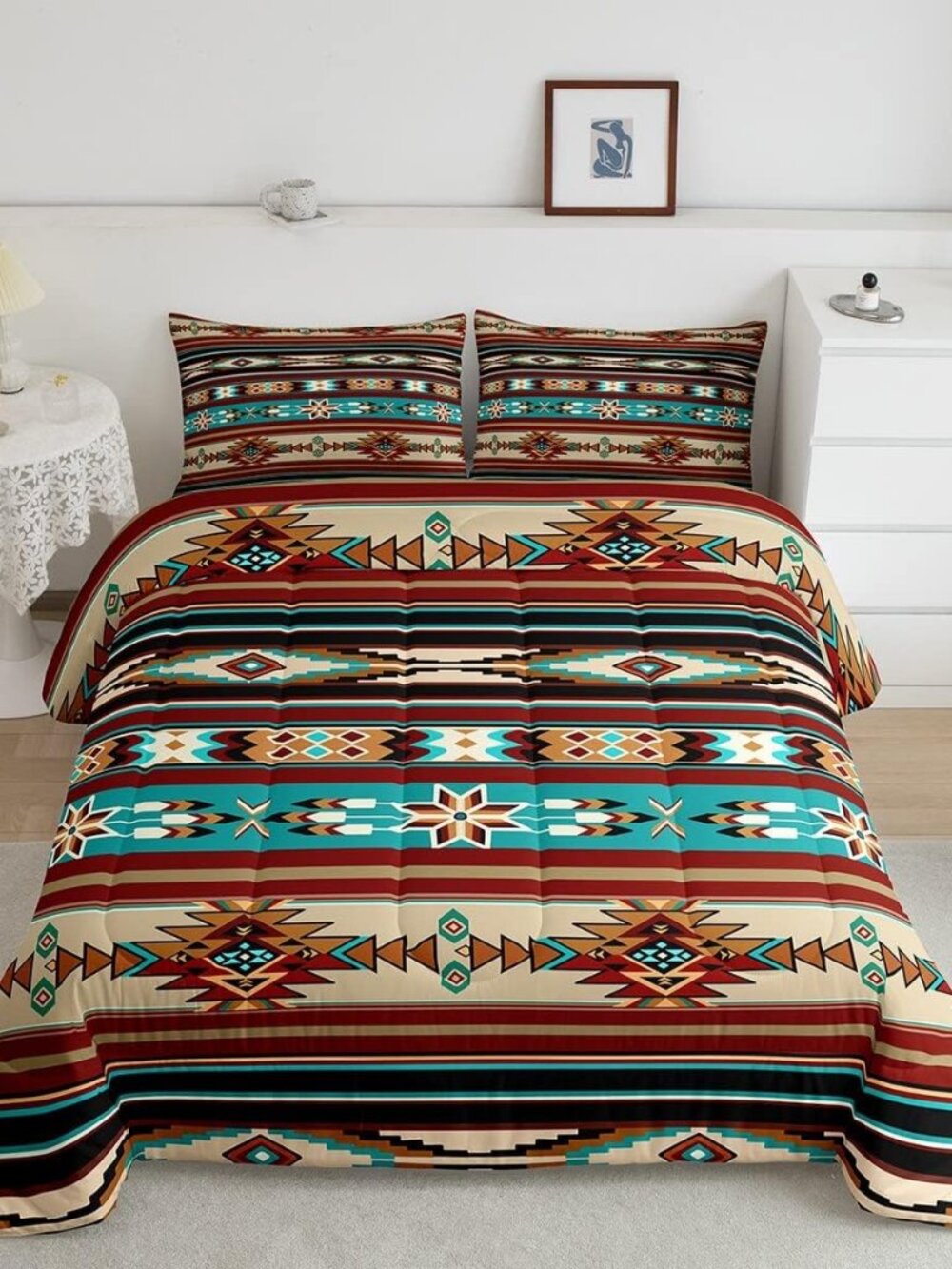 Bohemian Aztec Down Comforter Boho Exotic Comforter Set for Kids Boys Girls Colo